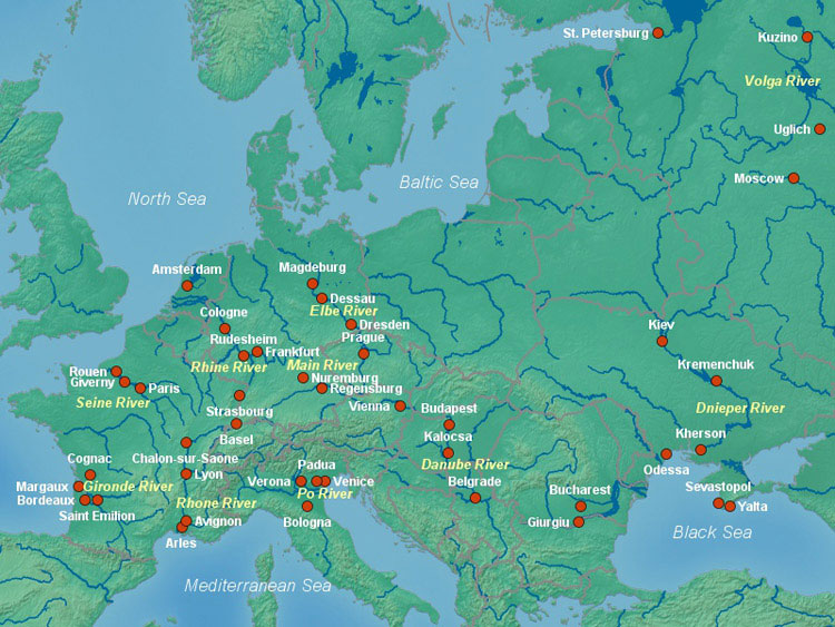 Europe River Map