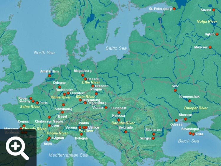 Europe River Map
