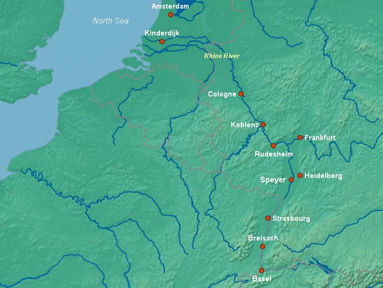 Rhine River  Map