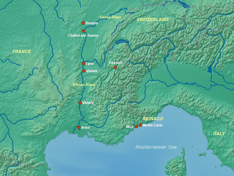 Rhone River Map